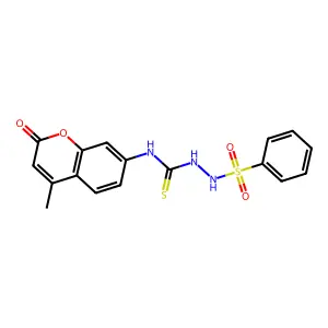 1-(Benzenesulfonamido)-3-(4-methyl-2-oxochromen-7-yl)thiourea structure