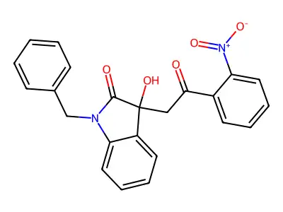 1-Benzyl-3-hydroxy-3-[2-(2-nitrophenyl)-2-oxoethyl]indol-2-one structure