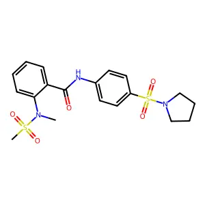 2-[methyl(methylsulfonyl)amino]-N-(4-pyrrolidin-1-ylsulfonylphenyl)benzamide structure