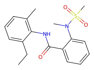 N-(2-ethyl-6-methylphenyl)-2-[methyl(methylsulfonyl)amino]benzamide structure