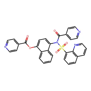 4-[(4-Pyridinylcarbonyl)(8-quinolinylsulfonyl)amino]-1-naphthalenyl 4-pyridinecarboxylate structure