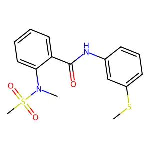 2-[methyl(methylsulfonyl)amino]-N-(3-methylsulfanylphenyl)benzamide structure