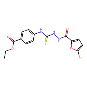 ethyl 4-(2-(5-bromofuran-2-carbonyl)hydrazinecarbothioamido)benzoate structure