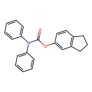 2,3-dihydro-1H-inden-5-yl N,N-diphenylcarbamate structure