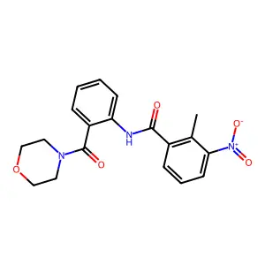 2-methyl-N-[2-(morpholine-4-carbonyl)phenyl]-3-nitrobenzamide structure