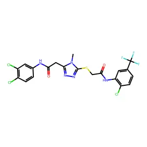 2-[5-[2-[2-chloro-5-(trifluoromethyl)anilino]-2-oxoethyl]sulfanyl-4-methyl-1,2,4-triazol-3-yl]-N-(3,4-dichlorophenyl)acetamide structure