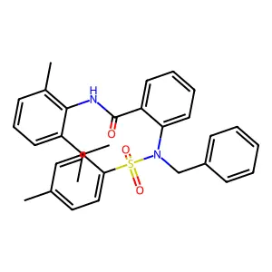 2-[benzyl-(4-methylphenyl)sulfonylamino]-N-(2-methyl-6-propan-2-ylphenyl)benzamide structure