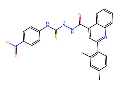 1-[[2-(2,4-Dimethylphenyl)quinoline-4-carbonyl]amino]-3-(4-nitrophenyl)thiourea structure