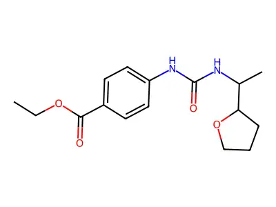 Ethyl 4-[1-(oxolan-2-yl)ethylcarbamoylamino]benzoate structure