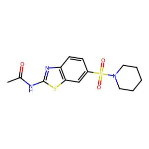 N-(6-piperidin-1-ylsulfonyl-1,3-benzothiazol-2-yl)acetamide structure