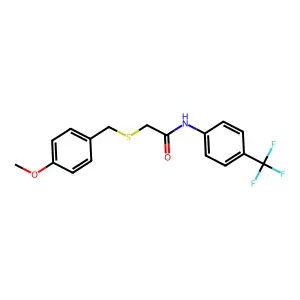 2-[(4-methoxybenzyl)sulfanyl]-N-[4-(trifluoromethyl)phenyl]acetamide structure
