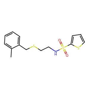 N-[2-[(2-methylphenyl)methylsulfanyl]ethyl]thiophene-2-sulfonamide structure