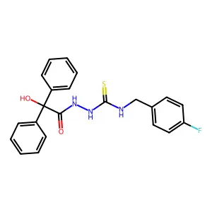 1-[(4-Fluorophenyl)methyl]-3-[(2-hydroxy-2,2-diphenylacetyl)amino]thiourea structure