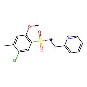 5-chloro-2-methoxy-4-methyl-N-(pyridin-2-ylmethyl)benzenesulfonamide structure