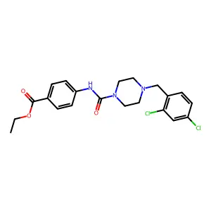 Ethyl 4-({4-[(2,4-dichlorophenyl)methyl]piperazinyl}carbonylamino)benzoate structure