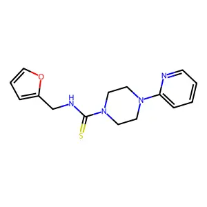 N-(2-furylmethyl)-4-(2-pyridinyl)-1-piperazinecarbothioamide structure
