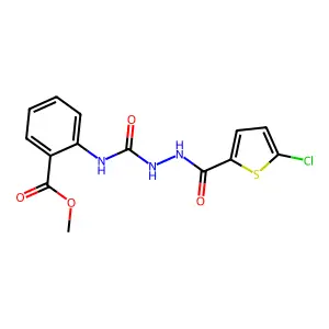 Methyl 2-({[(5-chloro-2-thienyl)carbonylamino]amino}carbonylamino)benzoate structure