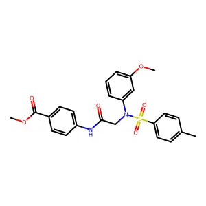 methyl 4-({N-(3-methoxyphenyl)-N-[(4-methylphenyl)sulfonyl]glycyl}amino)benzoate structure