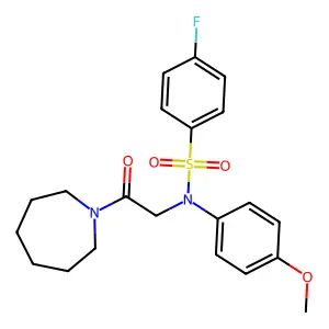 N-[2-(azepan-1-yl)-2-oxoethyl]-4-fluoro-N-(4-methoxyphenyl)benzenesulfonamide structure