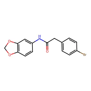N-(1,3-benzodioxol-5-yl)-2-(4-bromophenyl)acetamide structure