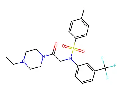 N-[2-(4-ethylpiperazin-1-yl)-2-oxoethyl]-4-methyl-N-[3-(trifluoromethyl)phenyl]benzenesulfonamide structure