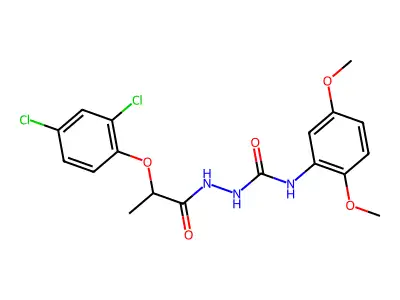 1-[2-(2,4-Dichlorophenoxy)propanoylamino]-3-(2,5-dimethoxyphenyl)urea structure