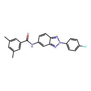 N-[2-(4-fluorophenyl)benzotriazol-5-yl]-3,5-dimethylbenzamide structure