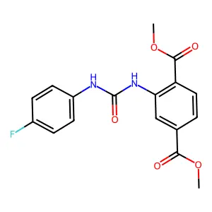 Dimethyl 2-{[(4-fluoroanilino)carbonyl]amino}terephthalate structure
