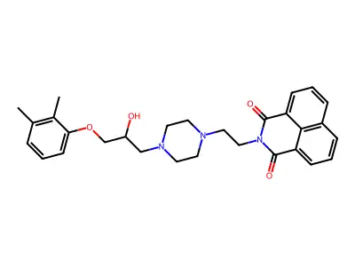 3-(2-{4-[3-(2,3-dimethylphenoxy)-2-hydroxypropyl]piperazin-1-yl}ethyl)-3-azatricyclo[7.3.1.0^{5,13}]trideca-1(12),5,7,9(13),10-pentaene-2,4-dione structure