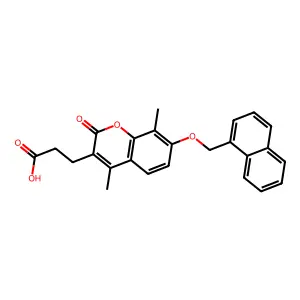 3-[4,8-dimethyl-7-(1-naphthylmethoxy)-2-oxo-2H-chromen-3-yl]propanoic acid structure