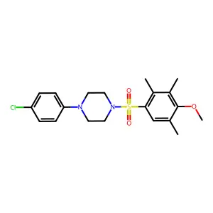 1-(4-Chlorophenyl)-4-(4-methoxy-2,3,5-trimethylbenzenesulfonyl)piperazine structure
