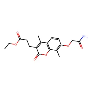 ethyl 3-[7-(2-amino-2-oxoethoxy)-4,8-dimethyl-2-oxo-2H-chromen-3-yl]propanoate structure