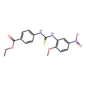 Ethyl 4-{[(2-methoxy-5-nitrophenyl)carbamothioyl]amino}benzoate structure