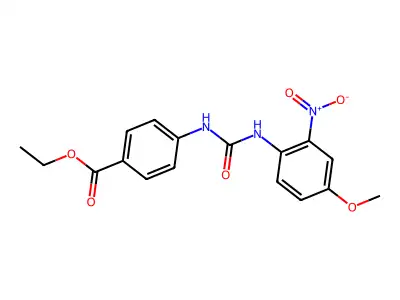 ethyl 4-{[N-(4-methoxy-2-nitrophenyl)carbamoyl]amino}benzoate structure