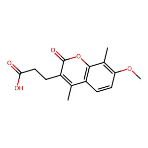 3-(7-methoxy-4,8-dimethyl-2-oxo-2H-chromen-3-yl)propanoic acid structure