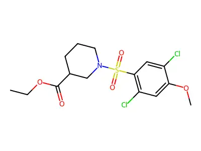 Ethyl 1-[(2,5-dichloro-4-methoxyphenyl)sulfonyl]piperidine-3-carboxylate structure