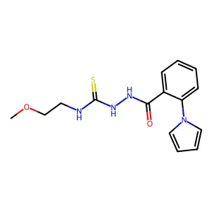 1-(2-Methoxyethyl)-3-[(2-pyrrol-1-ylbenzoyl)amino]thiourea structure