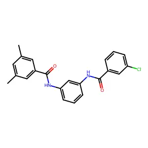 N-[3-[(3-chlorobenzoyl)amino]phenyl]-3,5-dimethylbenzamide structure