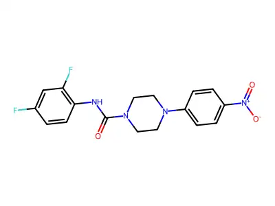 N-(2,4-difluorophenyl)-4-(4-nitrophenyl)piperazine-1-carboxamide structure