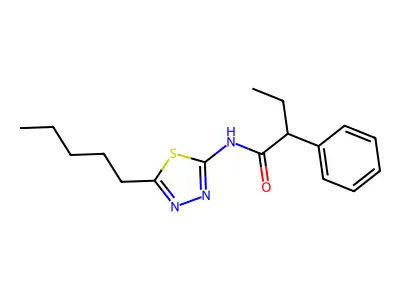N-(5-pentyl-1,3,4-thiadiazol-2-yl)-2-phenylbutanamide structure