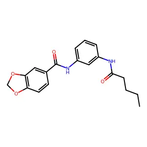 N-[3-(pentanoylamino)phenyl]-1,3-benzodioxole-5-carboxamide structure