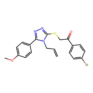 1-(4-bromophenyl)-2-[[5-(4-methoxyphenyl)-4-prop-2-enyl-1,2,4-triazol-3-yl]sulfanyl]ethanone structure