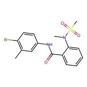 N-(4-bromo-3-methylphenyl)-2-[methyl(methylsulfonyl)amino]benzamide structure