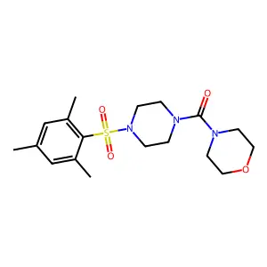 Morpholin-4-yl-[4-(2,4,6-trimethyl-benzenesulfonyl)-piperazin-1-yl]-methanone structure