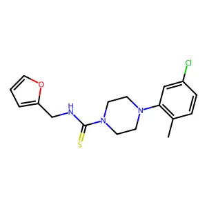 4-(5-chloro-2-methylphenyl)-N-(furan-2-ylmethyl)piperazine-1-carbothioamide structure