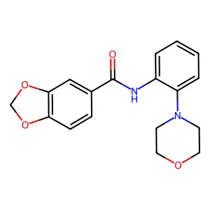 N-(2-morpholin-4-ylphenyl)-1,3-benzodioxole-5-carboxamide structure