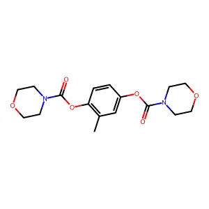 3-Methyl-4-morpholin-4-ylcarbonyloxyphenyl morpholine-4-carboxylate structure
