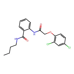 N-butyl-2-[[2-(2,4-dichlorophenoxy)acetyl]amino]benzamide structure
