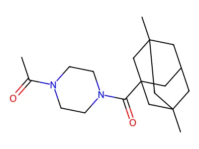 1-Acetyl-4-[(3,5-dimethyladamantanyl)carbonyl]piperazine structure