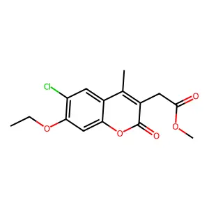 methyl (6-chloro-7-ethoxy-4-methyl-2-oxo-2H-chromen-3-yl)acetate structure